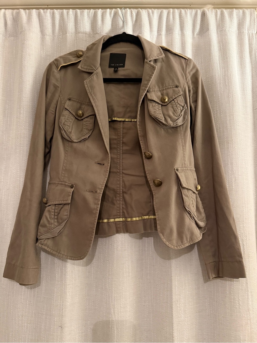 The Limited Khaki Utility Blazer Jacket - Women’s size XS, vintage